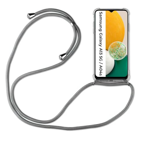 betterfon Hülle Kompatibel mit Samsung Galaxy A13 4G | Handykette Smartphone Halskette Hülle mit Band | Handyhülle mit Kordel zum Umhängen Kompatibel für Galaxy A13 4G | Grau von betterfon