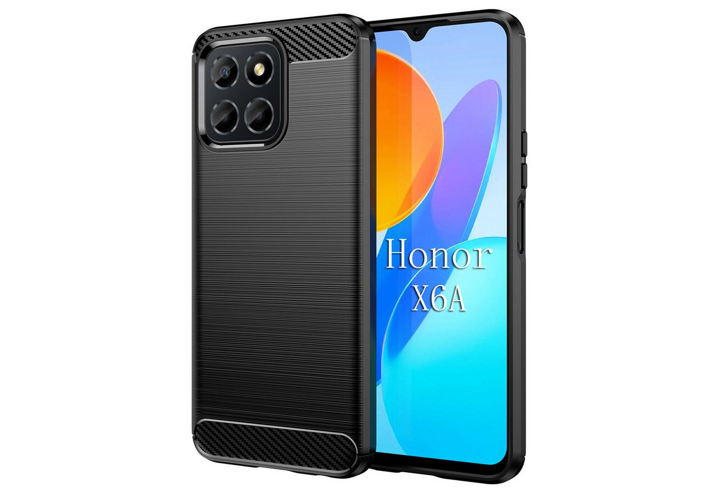 betterfon Smartphone-Hülle Carbon Hülle für Honor X6A / X6B Backcover TPU Silikon Bumper Schwarz, Carbon-Look – stoßfestes Case mit Air-Cushion & Metall-Optik betterfon Smartphone-Hülle Carbon Hülle für Honor X6A / X6B Backcover TPU Silikon Bumper Schwarz, Carbon-Look – stoßfestes Case mit Air-Cushion & Metall-Optik von betterfon