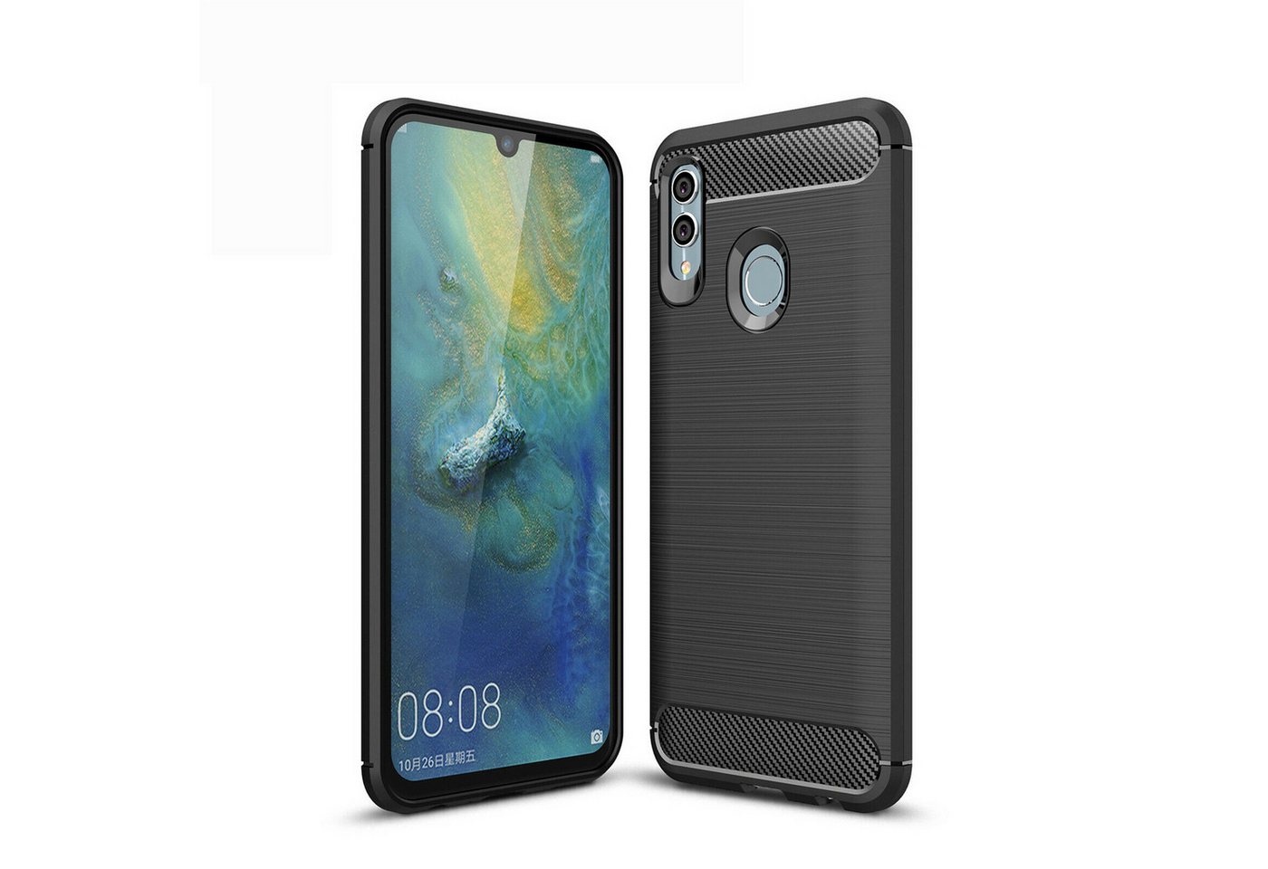 betterfon Smartphone-Hülle Carbon Hülle für Huawei P Smart 2019 Backcover TPU Silikon Schwarz, Carbon-Look – stoßfestes Case mit Air-Cushion & Metall-Optik betterfon Smartphone-Hülle Carbon Hülle für Huawei P Smart 2019 Backcover TPU Silikon Schwarz, Carbon-Look – stoßfestes Case mit Air-Cushion & Metall-Optik von betterfon