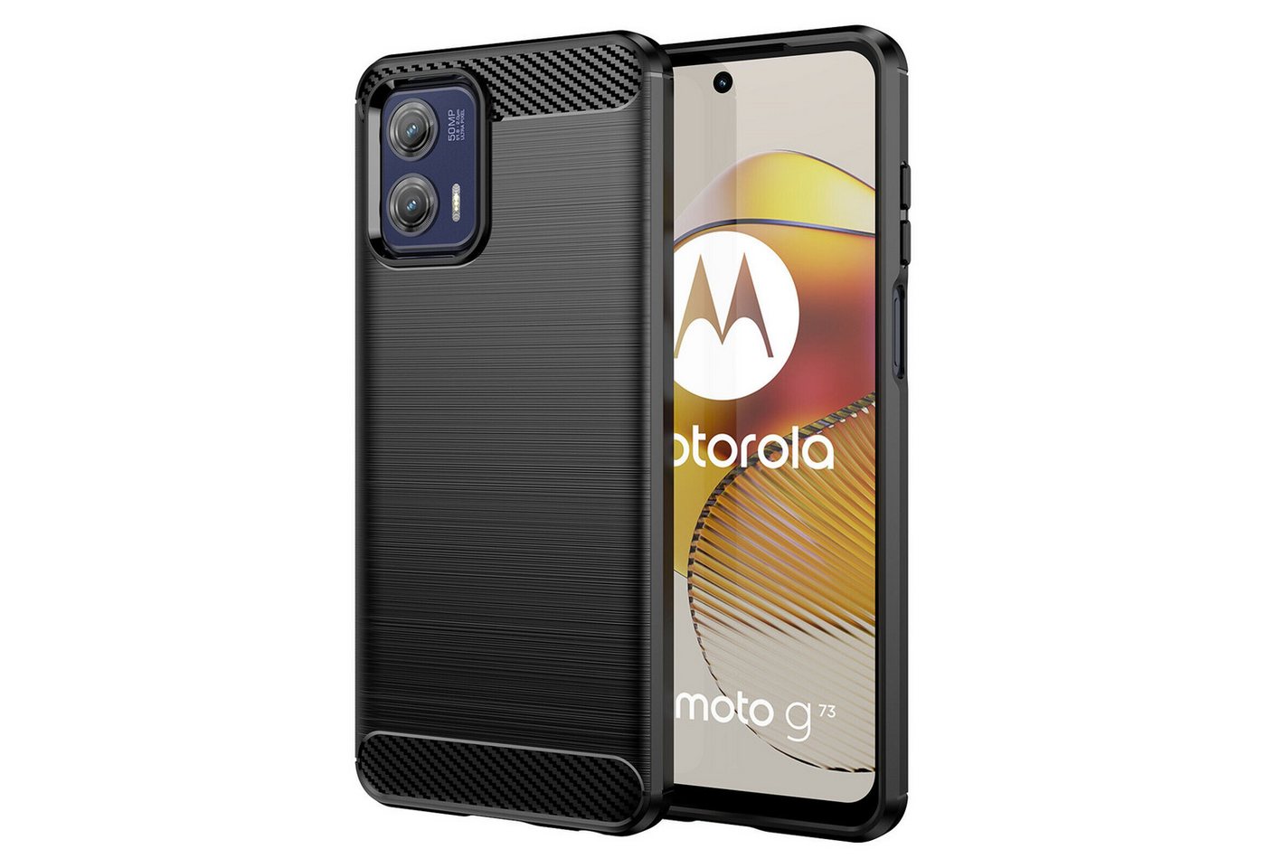 betterfon Smartphone-Hülle Carbon Hülle für Motorola Moto G73 Backcover TPU Silikon Schwarz betterfon Smartphone-Hülle Carbon Hülle für Motorola Moto G73 Backcover TPU Silikon Schwarz von betterfon