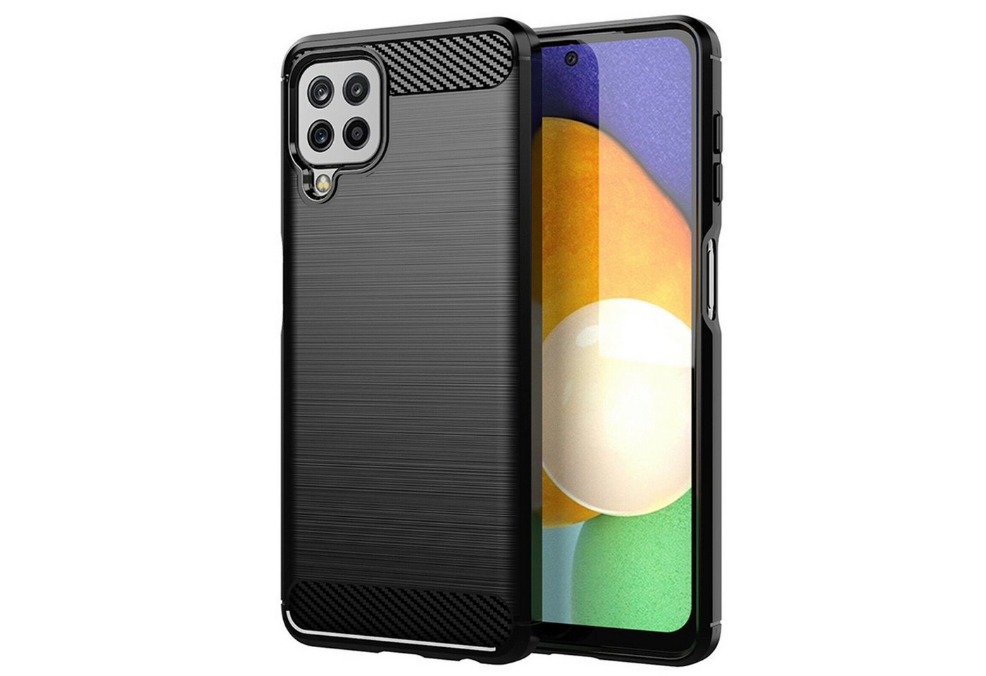 betterfon Smartphone-Hülle Carbon Hülle für Samsung Galaxy A22 4G Backcover TPU Silikon Schwarz, Carbon-Look – stoßfestes Case mit Air-Cushion & Metall-Optik betterfon Smartphone-Hülle Carbon Hülle für Samsung Galaxy A22 4G Backcover TPU Silikon Schwarz, Carbon-Look – stoßfestes Case mit Air-Cushion & Metall-Optik von betterfon