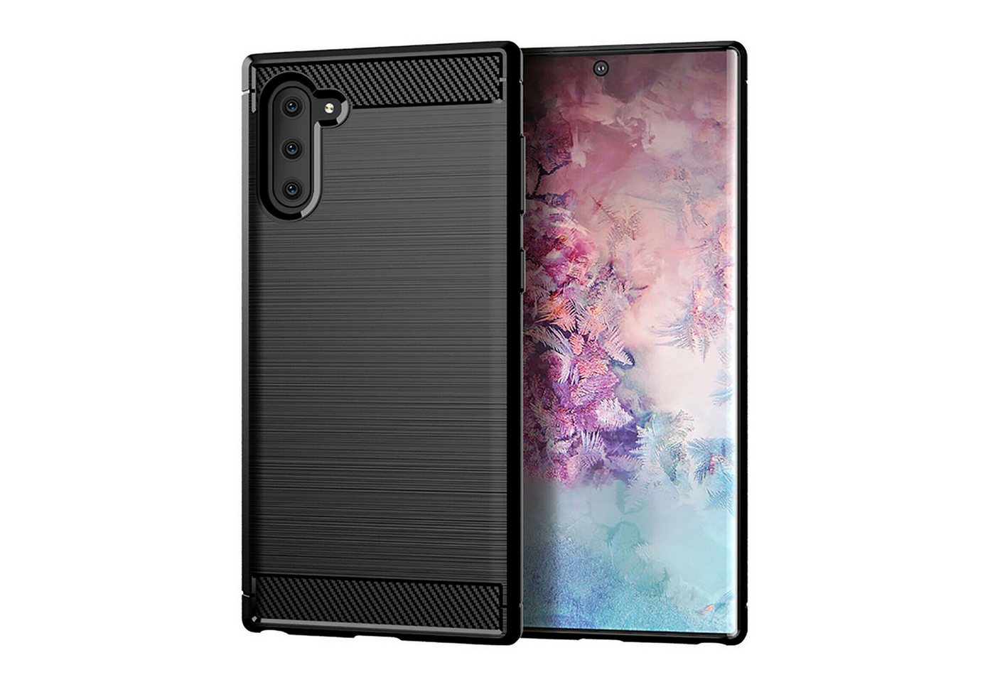 betterfon Smartphone-Hülle Carbon Hülle für Samsung Galaxy Note 10 Backcover TPU Silikon Schwarz, Carbon-Look – stoßfestes Case mit Air-Cushion & Metall-Optik betterfon Smartphone-Hülle Carbon Hülle für Samsung Galaxy Note 10 Backcover TPU Silikon Schwarz, Carbon-Look – stoßfestes Case mit Air-Cushion & Metall-Optik von betterfon