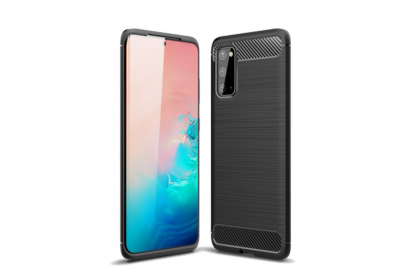 betterfon Smartphone-Hülle Carbon Hülle für Samsung Galaxy S20 TPU Silikon Bumper Schwarz, Carbon-Look – stoßfestes Case mit Air-Cushion & Metall-Optik betterfon Smartphone-Hülle Carbon Hülle für Samsung Galaxy S20 TPU Silikon Bumper Schwarz, Carbon-Look – stoßfestes Case mit Air-Cushion & Metall-Optik von betterfon