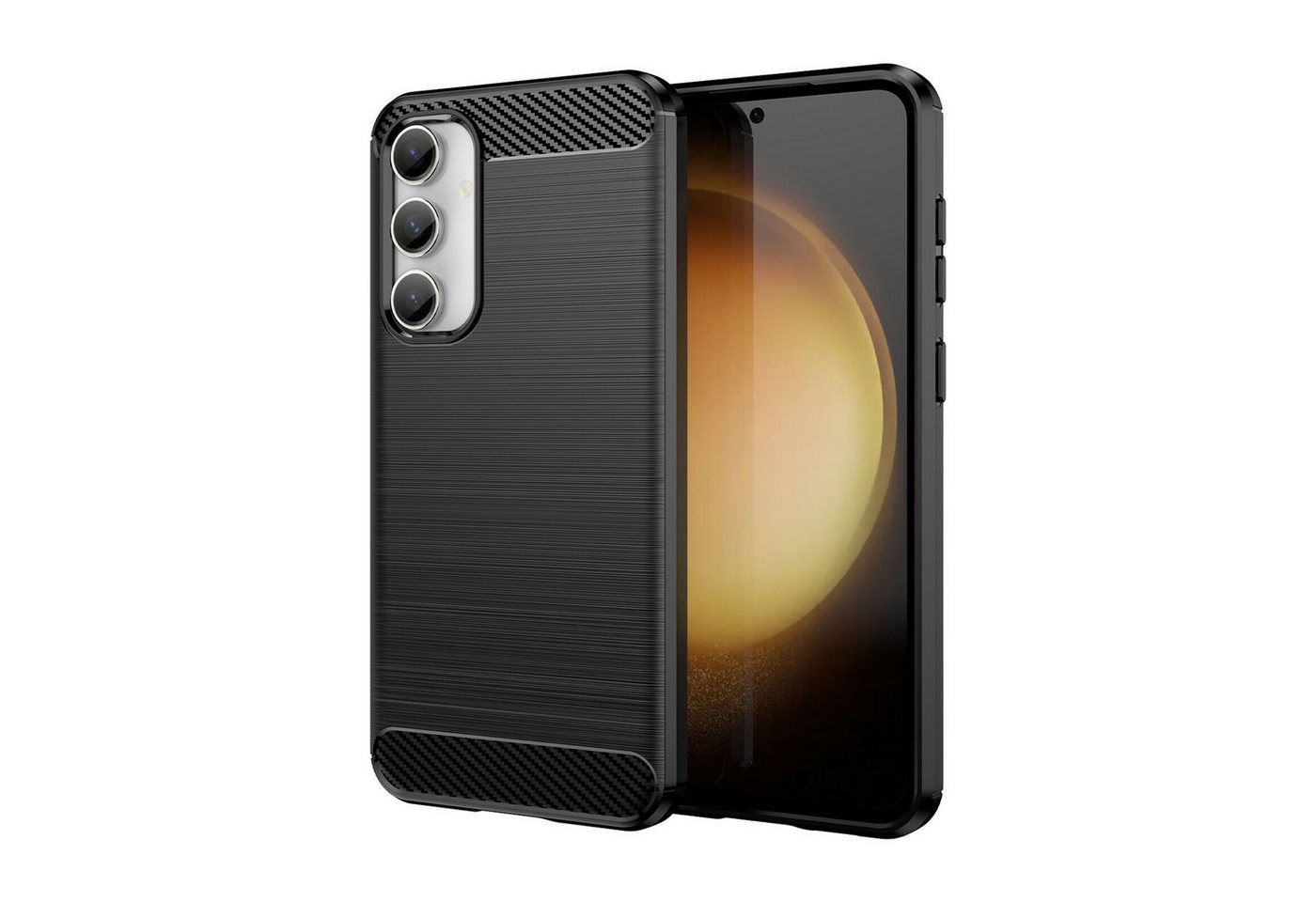 betterfon Smartphone-Hülle Carbon Hülle für Samsung Galaxy S23 FE Backcover TPU Silikon Schwarz, Carbon-Look – stoßfestes Case mit Air-Cushion & Metall-Optik betterfon Smartphone-Hülle Carbon Hülle für Samsung Galaxy S23 FE Backcover TPU Silikon Schwarz, Carbon-Look – stoßfestes Case mit Air-Cushion & Metall-Optik von betterfon