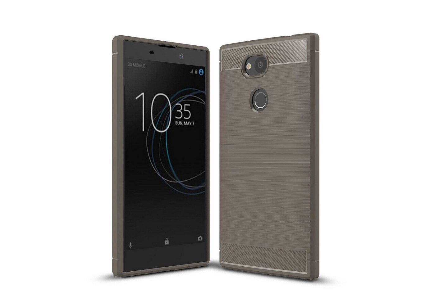 betterfon Smartphone-Hülle Carbon Hülle für Sony Xperia L2 Backcover TPU Silikon Bumper Schwarz, Carbon-Look – stoßfestes Case mit Air-Cushion & Metall-Optik betterfon Smartphone-Hülle Carbon Hülle für Sony Xperia L2 Backcover TPU Silikon Bumper Schwarz, Carbon-Look – stoßfestes Case mit Air-Cushion & Metall-Optik von betterfon