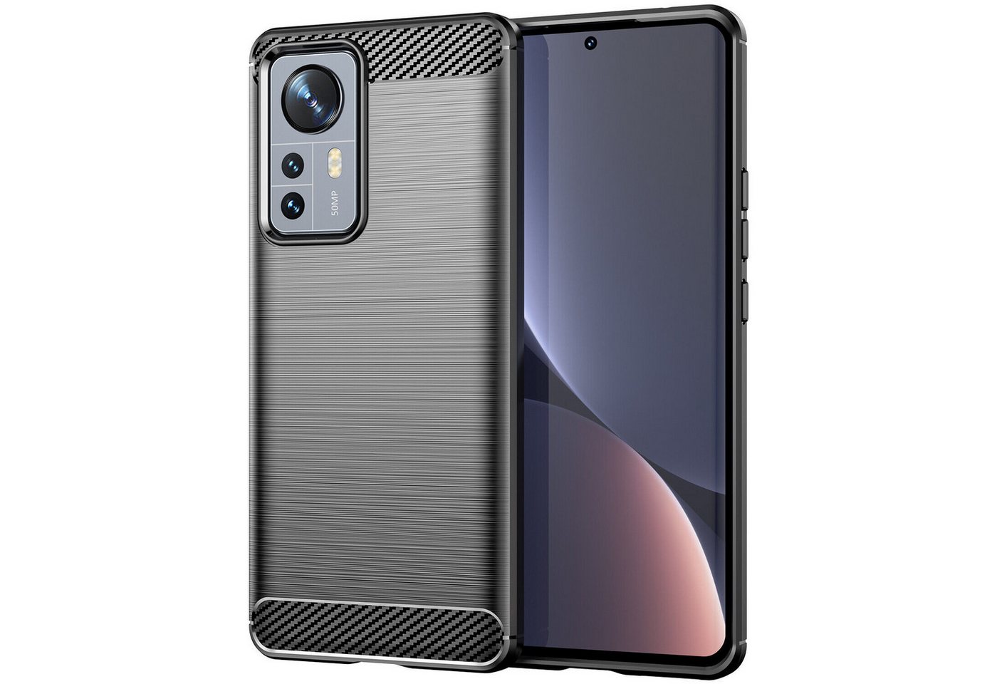 betterfon Smartphone-Hülle Carbon Hülle für Xiaomi 12 / 12X / 12 Pro 5G Backcover TPU Silikon, Carbon-Look – stoßfestes Case mit Air-Cushion & Metall-Optik betterfon Smartphone-Hülle Carbon Hülle für Xiaomi 12 / 12X / 12 Pro 5G Backcover TPU Silikon, Carbon-Look – stoßfestes Case mit Air-Cushion & Metall-Optik von betterfon