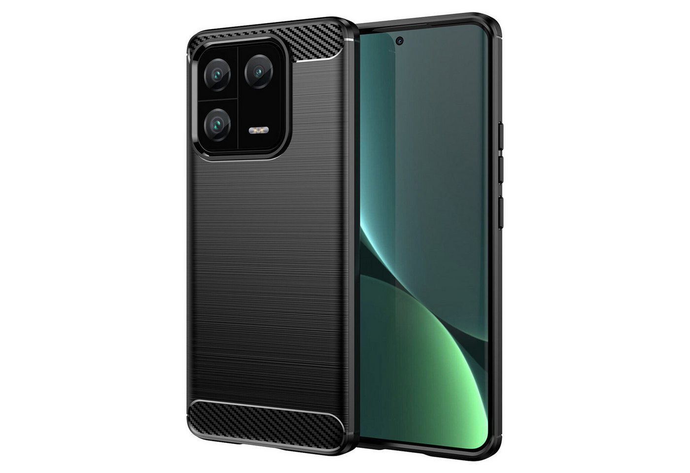 betterfon Smartphone-Hülle Carbon Hülle für Xiaomi 13 Pro Backcover TPU Silikon Bumper Schwarz betterfon Smartphone-Hülle Carbon Hülle für Xiaomi 13 Pro Backcover TPU Silikon Bumper Schwarz von betterfon