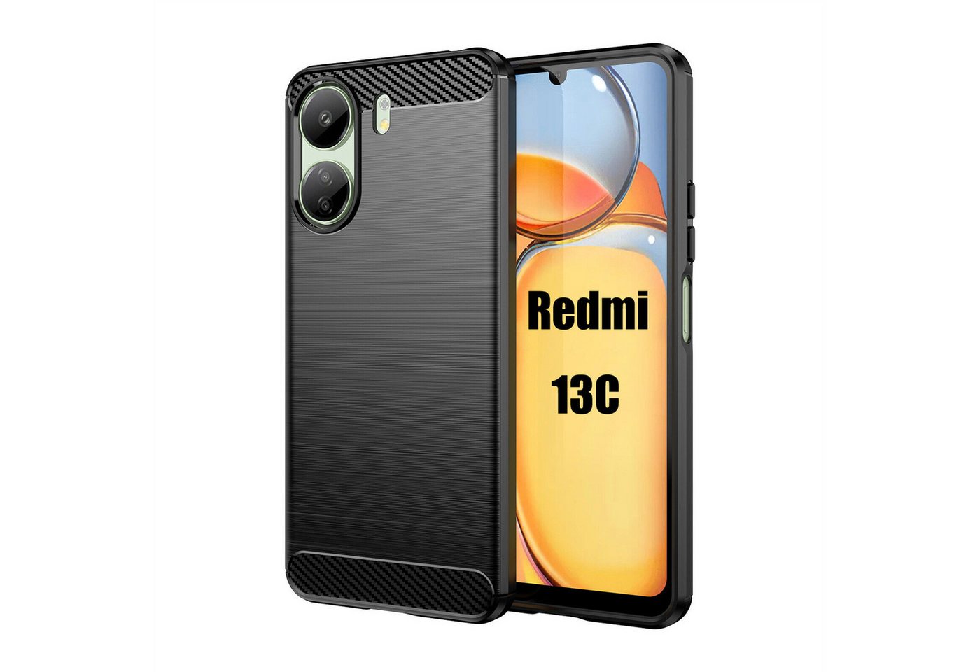 betterfon Smartphone-Hülle Carbon Hülle für Xiaomi Redmi 13C / Poco C65 Backcover TPU Schwarz, Carbon-Look – stoßfestes Case mit Air-Cushion & Metall-Optik betterfon Smartphone-Hülle Carbon Hülle für Xiaomi Redmi 13C / Poco C65 Backcover TPU Schwarz, Carbon-Look – stoßfestes Case mit Air-Cushion & Metall-Optik von betterfon
