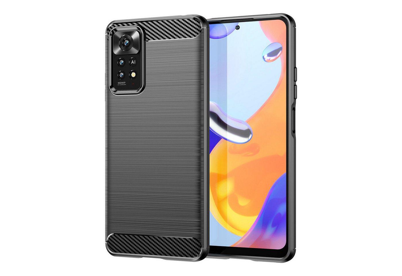 betterfon Smartphone-Hülle Carbon Hülle für Xiaomi Redmi Note 11 Pro / 12 Pro 4GSchwarz, Carbon-Look – stoßfestes Case mit Air-Cushion & Metall-Optik betterfon Smartphone-Hülle Carbon Hülle für Xiaomi Redmi Note 11 Pro / 12 Pro 4GSchwarz, Carbon-Look – stoßfestes Case mit Air-Cushion & Metall-Optik von betterfon