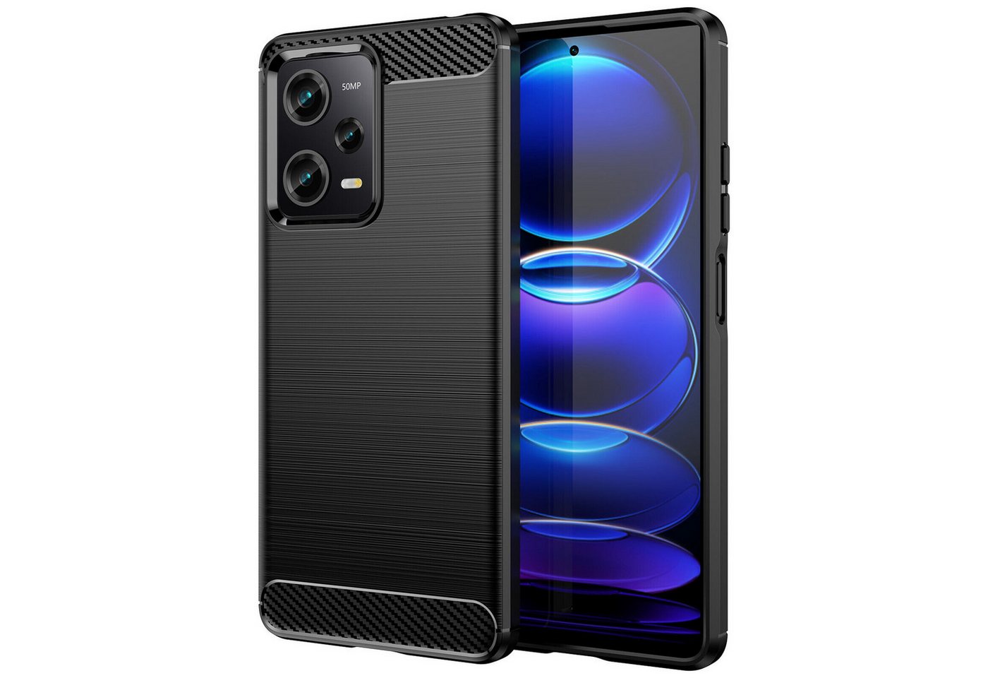 betterfon Smartphone-Hülle Carbon Hülle für Xiaomi Redmi Note 12 5G Backcover TPU Silikon Schwarz betterfon Smartphone-Hülle Carbon Hülle für Xiaomi Redmi Note 12 5G Backcover TPU Silikon Schwarz von betterfon