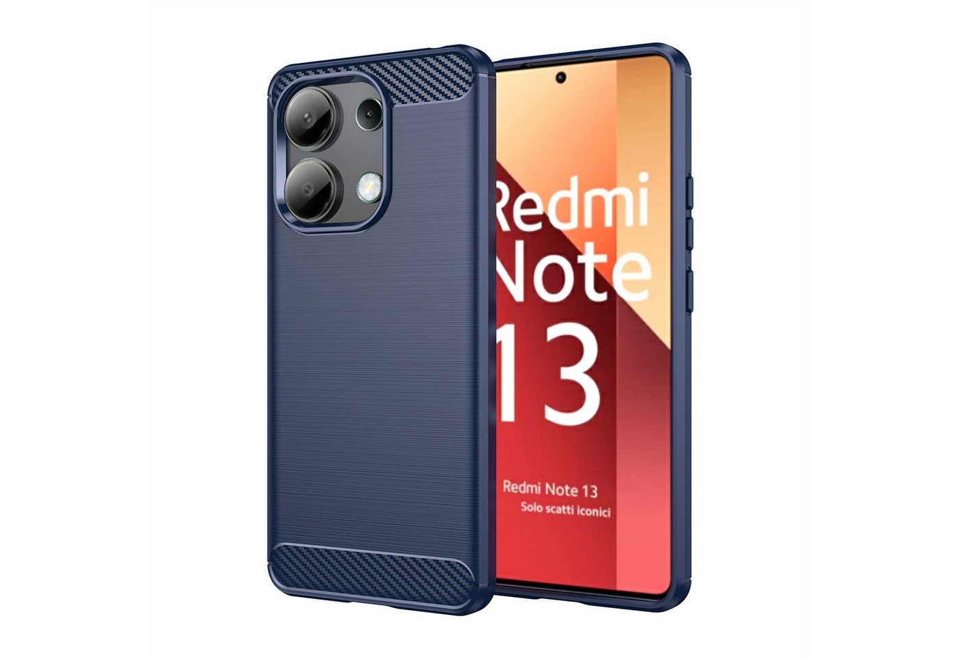 betterfon Smartphone-Hülle Carbon Hülle für Xiaomi Redmi Note 13 4G Backcover TPU Silikon Schwarz, Carbon-Look – stoßfestes Case mit Air-Cushion & Metall-Optik betterfon Smartphone-Hülle Carbon Hülle für Xiaomi Redmi Note 13 4G Backcover TPU Silikon Schwarz, Carbon-Look – stoßfestes Case mit Air-Cushion & Metall-Optik von betterfon