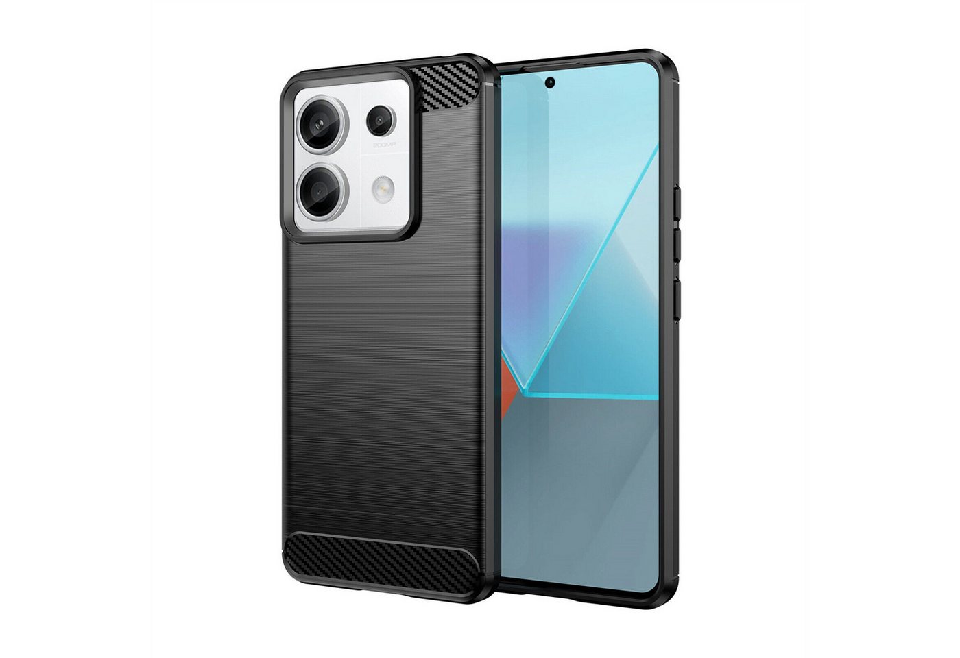 betterfon Smartphone-Hülle Carbon Hülle für Xiaomi Redmi Note 13 Pro 5G Backcover TPU Schwarz, Carbon-Look – stoßfestes Case mit Air-Cushion & Metall-Optik betterfon Smartphone-Hülle Carbon Hülle für Xiaomi Redmi Note 13 Pro 5G Backcover TPU Schwarz, Carbon-Look – stoßfestes Case mit Air-Cushion & Metall-Optik von betterfon