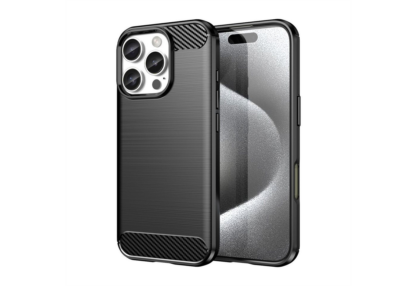 betterfon Smartphone-Hülle Carbon Hülle für iPhone 16 Pro Handyhülle Backcover TPU Silikon Bumper betterfon Smartphone-Hülle Carbon Hülle für iPhone 16 Pro Handyhülle Backcover TPU Silikon Bumper von betterfon