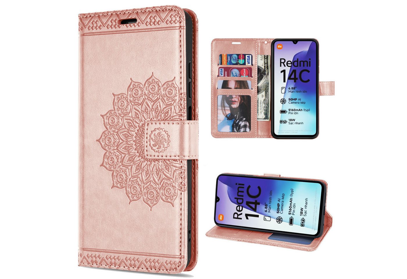betterfon Smartphone-Hülle Handytasche für Xiaomi Redmi 14C / Poco C75 Klapphülle Wallet Case, Stoßfest, kratzresistent & universell passend mit Präzisionsschnitt betterfon Smartphone-Hülle Handytasche für Xiaomi Redmi 14C / Poco C75 Klapphülle Wallet Case, Stoßfest, kratzresistent & universell passend mit Präzisionsschnitt von betterfon