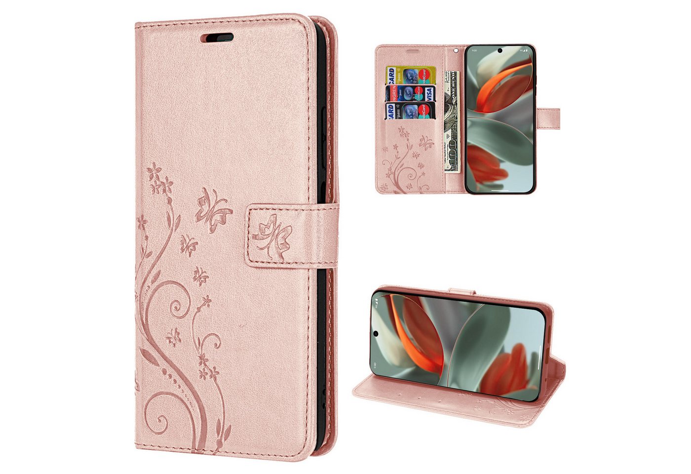 betterfon Smartphone-Hülle Handytasche für Google Pixel 9 / 9 Pro Rosegold betterfon Smartphone-Hülle Handytasche für Google Pixel 9 / 9 Pro Rosegold von betterfon