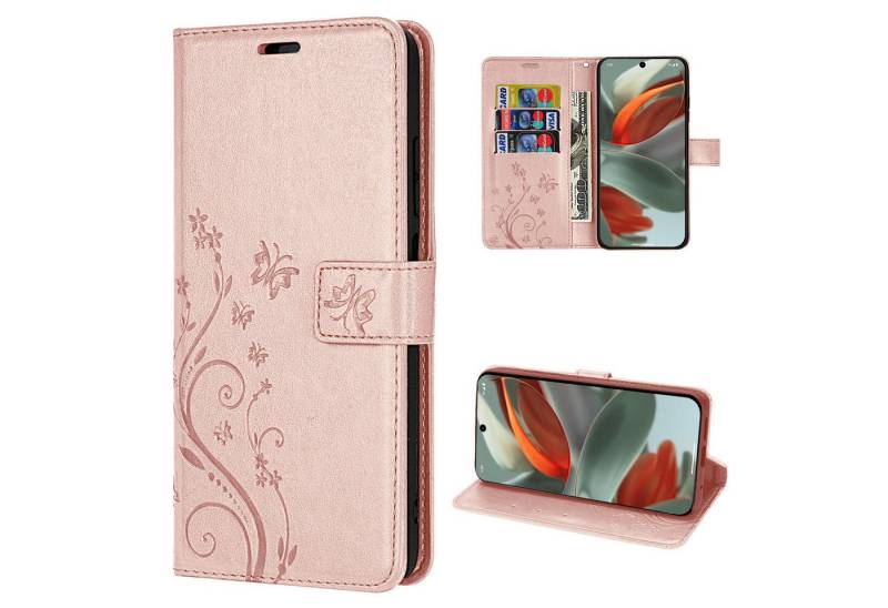 betterfon Smartphone-Hülle Handytasche für Google Pixel 9 / 9 Pro Rosegold von betterfon