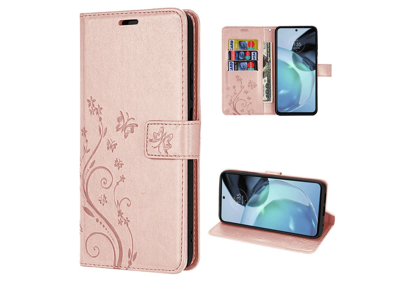 betterfon Smartphone-Hülle Handytasche für Motorola Moto G72 Klapphülle Rosegold betterfon Smartphone-Hülle Handytasche für Motorola Moto G72 Klapphülle Rosegold von betterfon