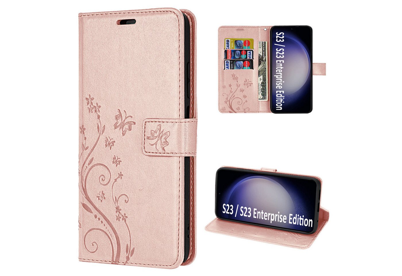 betterfon Smartphone-Hülle Handytasche für Samsung Galaxy S23 Klapphülle Rosegold betterfon Smartphone-Hülle Handytasche für Samsung Galaxy S23 Klapphülle Rosegold von betterfon