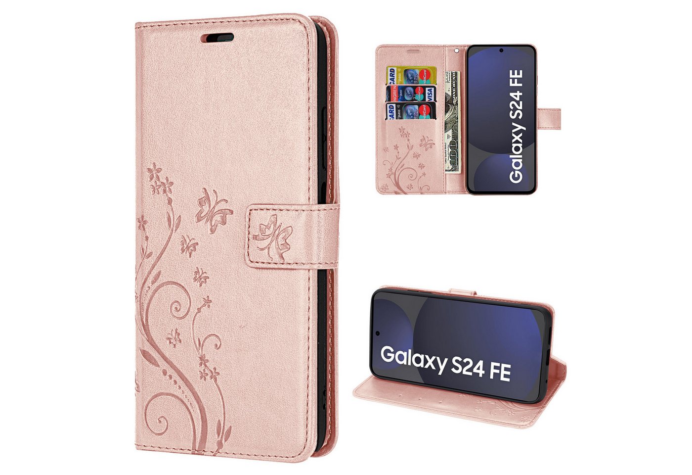 betterfon Smartphone-Hülle Handytasche für Samsung Galaxy S24 FE Schutzhülle Klapphülle Rosegold betterfon Smartphone-Hülle Handytasche für Samsung Galaxy S24 FE Schutzhülle Klapphülle Rosegold von betterfon