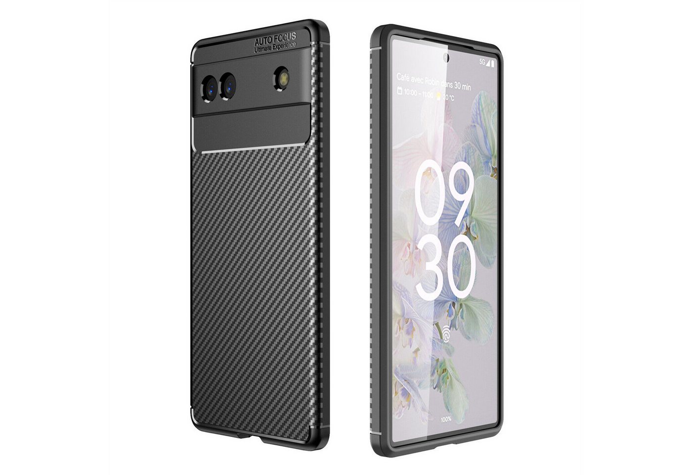 betterfon Smartphone-Hülle für Google Pixel 6A Silikon Case TPU Bumper Schale Schwarz, Carbon-Look – stoßfestes Case mit Air-Cushion & Metall-Optik betterfon Smartphone-Hülle für Google Pixel 6A Silikon Case TPU Bumper Schale Schwarz, Carbon-Look – stoßfestes Case mit Air-Cushion & Metall-Optik von betterfon