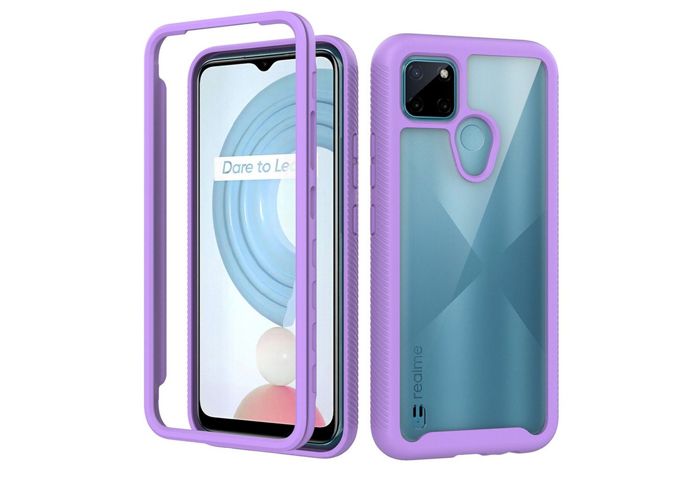 betterfon Smartphone-Hülle für Realme C21Y / C25Y 2-teiliges 360° Schutzcase mit PanzerglasLila betterfon Smartphone-Hülle für Realme C21Y / C25Y 2-teiliges 360° Schutzcase mit PanzerglasLila von betterfon