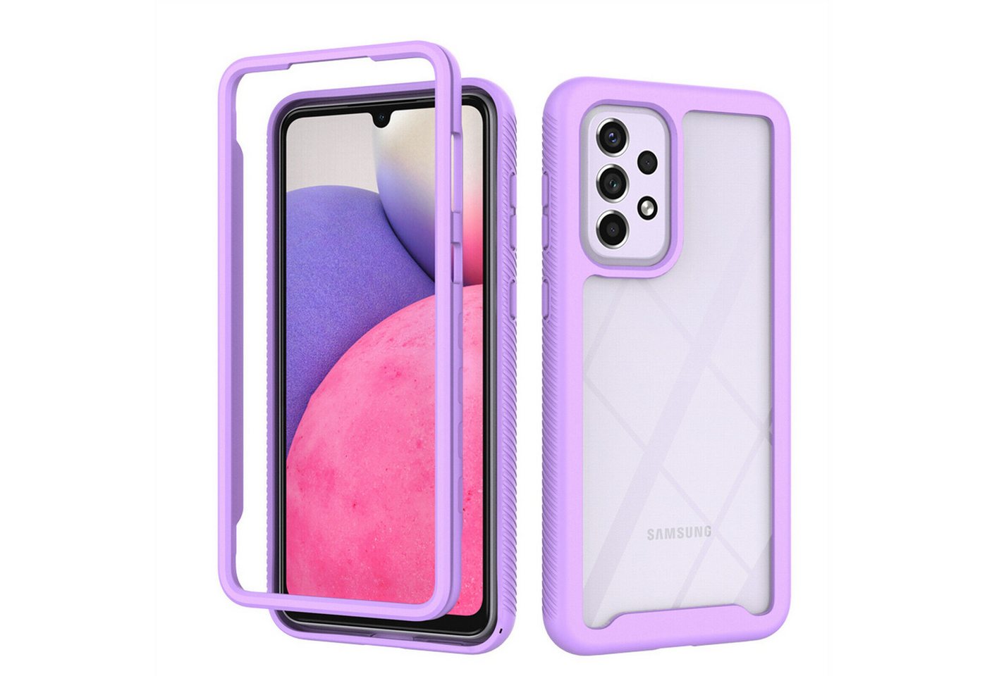 betterfon Smartphone-Hülle für Samsung Galaxy A33 5G 2-teiliges 360° Schutzcase Lila betterfon Smartphone-Hülle für Samsung Galaxy A33 5G 2-teiliges 360° Schutzcase Lila von betterfon