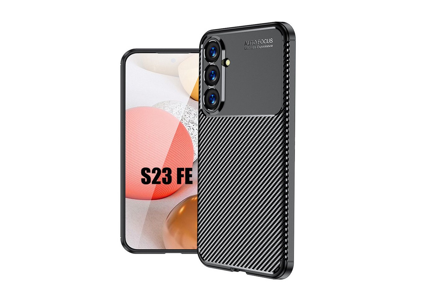 betterfon Smartphone-Hülle für Samsung Galaxy S23 FE Silikon Case TPU Bumper Schale Schwarz, Carbon-Look – stoßfestes Case mit Air-Cushion & Metall-Optik betterfon Smartphone-Hülle für Samsung Galaxy S23 FE Silikon Case TPU Bumper Schale Schwarz, Carbon-Look – stoßfestes Case mit Air-Cushion & Metall-Optik von betterfon