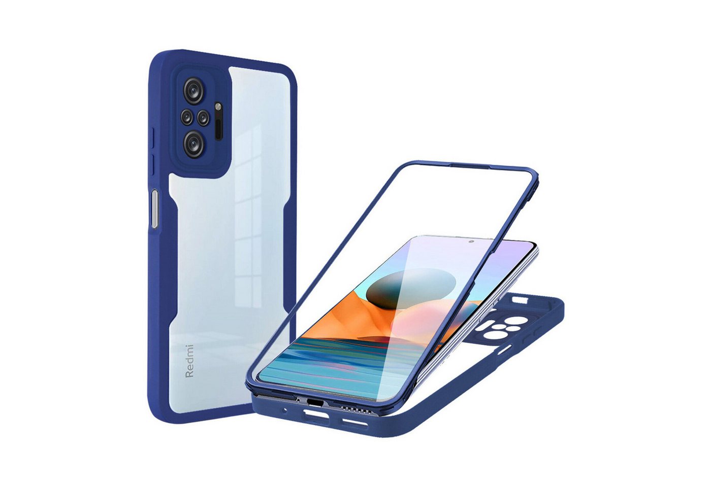 betterfon Smartphone-Hülle für Xiaomi Redmi Note 10 Pro 2-teiliges 360° Schutzcase betterfon Smartphone-Hülle für Xiaomi Redmi Note 10 Pro 2-teiliges 360° Schutzcase von betterfon