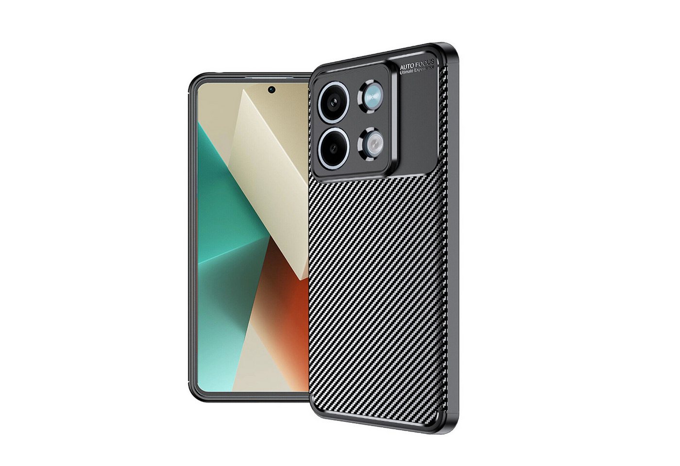 betterfon Smartphone-Hülle für Xiaomi Redmi Note 13 5G Silikon Case TPU Bumper Schale Schwarz, Carbon-Look – stoßfestes Case mit Air-Cushion & Metall-Optik betterfon Smartphone-Hülle für Xiaomi Redmi Note 13 5G Silikon Case TPU Bumper Schale Schwarz, Carbon-Look – stoßfestes Case mit Air-Cushion & Metall-Optik von betterfon