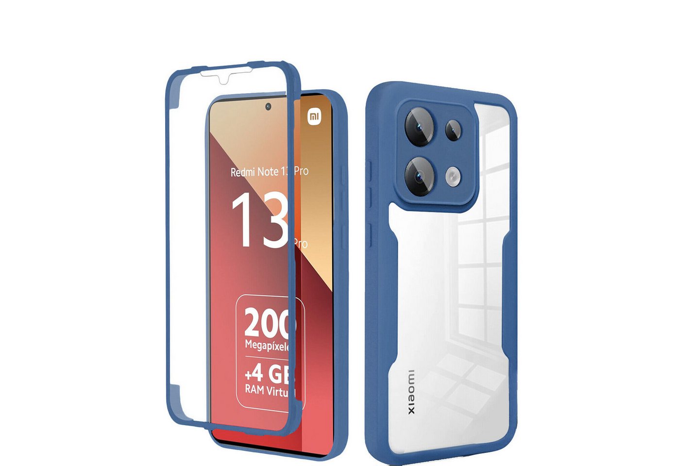 betterfon Smartphone-Hülle für Xiaomi Redmi Note 13 Pro 4G 2-teiliges 360° Schutzcase betterfon Smartphone-Hülle für Xiaomi Redmi Note 13 Pro 4G 2-teiliges 360° Schutzcase von betterfon