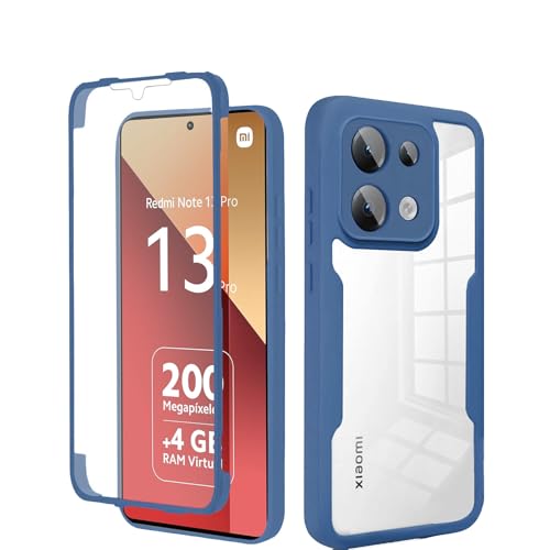 betterfon 360 Grad Hülle Kompatibel mit Xiaomi Redmi Note 13 Pro 4G | Handyhülle mit eingebautem Displayschutz für Redmi Note 13 Pro 4G | Blau von betterfon