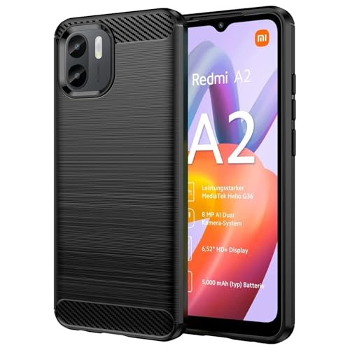 betterfon Hülle Kompatibel mit Xiaomi Redmi A2 | Handyhülle für Redmi A2 | Carbon Handy Tasche | Schwarz von betterfon
