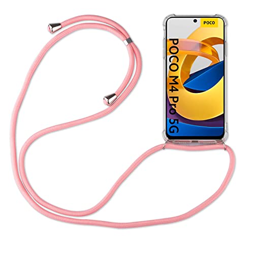 betterfon | Xiaomi Poco M4 Pro 5G Handykette Smartphone Halskette Hülle mit Band - Schnur mit Case zum umhängen Handyhülle mit Kordel zum Umhängen für Xiaomi Poco M4 Pro 5G Rosa von betterfon