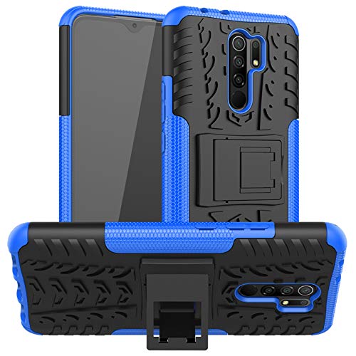 betterfon | Xiaomi Redmi 9 Hülle Outdoor Handy Tasche Hybrid Case Schutzhülle Panzer TPU Silikon Hard Cover Bumper für Xiaomi Redmi 9 Blau von betterfon