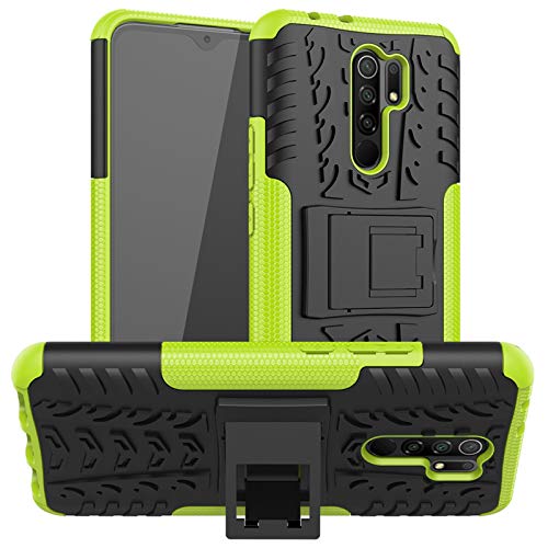 betterfon | Xiaomi Redmi 9 Hülle Outdoor Handy Tasche Hybrid Case Schutzhülle Panzer TPU Silikon Hard Cover Bumper für Xiaomi Redmi 9 Grün von betterfon