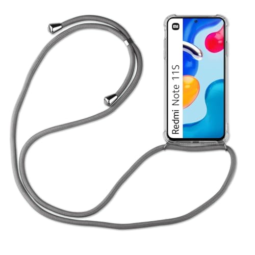 betterfon | Xiaomi Redmi Note 11 / 11S Handykette Smartphone Halskette Hülle mit Band - Schnur mit Case zum umhängen Handyhülle mit Kordel zum Umhängen für Xiaomi Redmi Note 11 / 11S Grau von betterfon