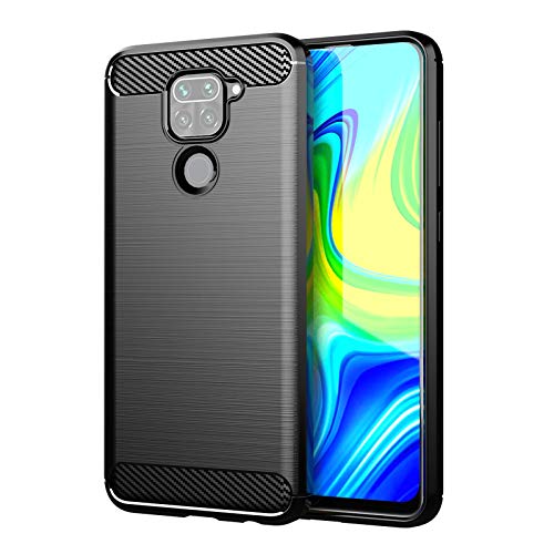 betterfon | Xiaomi Redmi Note 9 Hülle Carbon Look Outdoor Stoßfeste Handy Tasche Hybrid Case Schutzhülle TPU Silikon Cover Bumper für Xiaomi Redmi Note 9 Schwarz von betterfon