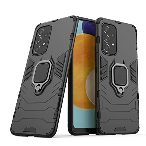 betterfon für Samsung Galaxy A53 5G Hülle, Handyhülle Stoßfest Schutzhülle Case TPU Silikon Cover Bumper mit 360 Ring Ständer - Schwarz von betterfon