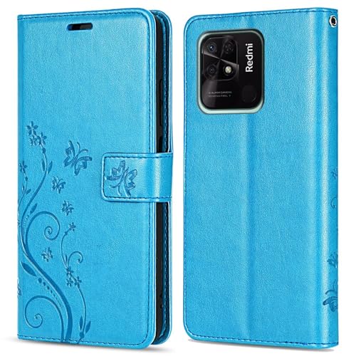 betterfon für Xiaomi Redmi 10C Hülle - Handyhülle Redmi 10C - Klapphülle Handytasche Schutzhülle - mit [ Kartenfach, Standfunktion, Verdicktes TPU ] Kompatibel zu Xiaomi Redmi 10C - Blau von betterfon