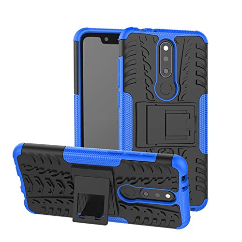 betterfon hülle Outdoor Handy Tasche Hybrid Case Schutz Panzer TPU Silikon Hard Cover Bumper für Nokia 5.1 Plus / X5 Blau von betterfon