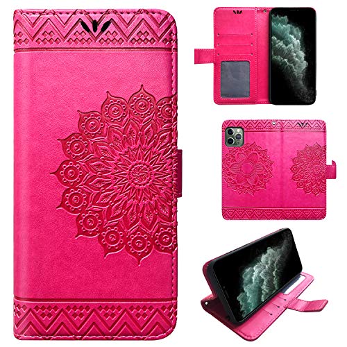 betterfon iPhone 11 Pro Hülle Handyhülle Klapphülle Mandala mit Magnetverschluss/Kartenfächer für iPhone 11 Pro Pink von betterfon