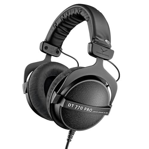 beyerdynamic DT 770 PRO 250 Black Limited Edition Over-Ear-Studiokopfhörer. Geschlossene Bauweise, kabelgebunden für Studioanwendung ideal zum Abmischen im Studio von beyerdynamic