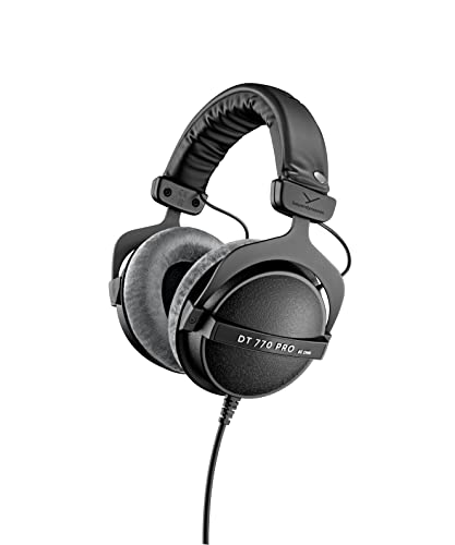 beyerdynamic DT 770 PRO 80 Ohm Over-Ear-Studiokopfhörer in schwarz. Geschlossene Bauweise, kabelgebunden für professionelles Recording und Monitoring von beyerdynamic