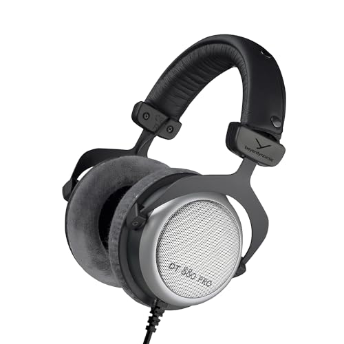 beyerdynamic DT 880 PRO Over-Ear-Studiokopfhörer in schwarz. Halboffene Bauweise, kabelgebunden von beyerdynamic