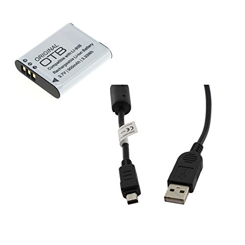 bg-akku24 Akku und Ladekabel, Datenkabel, USB-Kabel für Olympus TG-1, TG-2, TG-3, TG-4, SH-1, SH-2, SH-50, SH-60, SP-100EE, XZ-2 von bg-akku24