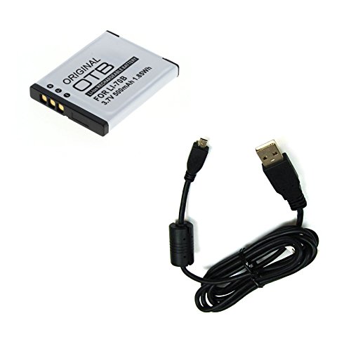 bg-akku24 Akku und Ladekabel, Datenkabel, USB-Kabel für Olympus VG-120, VG-130, VG-160, D-705, D-715, D-745 von bg-akku24