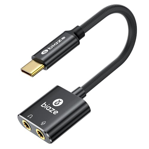 biaze USB-C-Soundkarte, Typ C auf 3,5-mm-Klinkenadapter, externe Soundkarte für Windows, Mac, Linux, PS4, PS5, Switch (Y25) von biaze