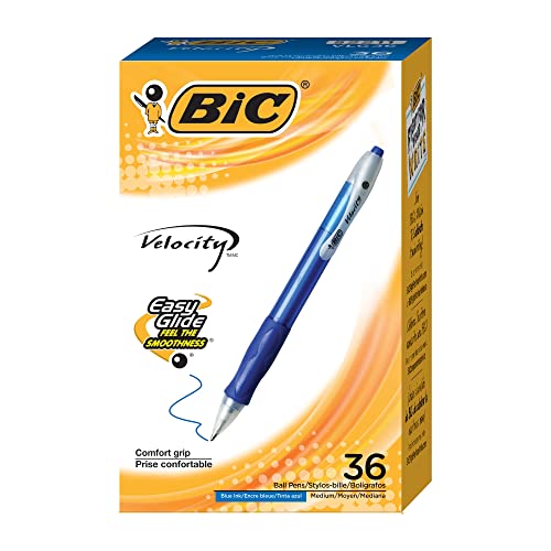 BIC Velocity Retractable Ball Pen, Medium Point (1.0mm), Blue, 36-Count von bic