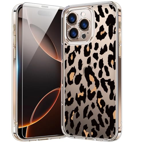 bicol Schutzhülle für iPhone 16 Pro mit Displayschutz, verbesserter Kameraschutz, kristallklare Abdeckung mit modischen Designs für Mädchen und Frauen, Slim Fit Schutzhülle, Geparden-Leopardenmuster bicol Schutzhülle für iPhone 16 Pro mit Displayschutz, verbesserter Kameraschutz, kristallklare Abdeckung mit modischen Designs für Mädchen und Frauen, Slim Fit Schutzhülle, Geparden-Leopardenmuster von bicol