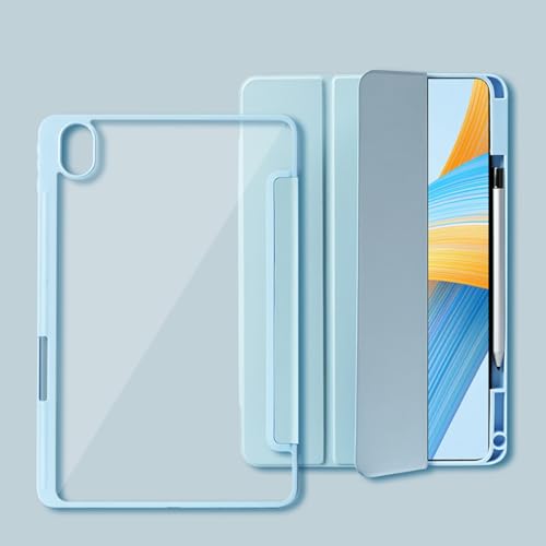 Tablet-Schutz Dreifach faltbare Smart-Tablet-Hülle, kompatibel mit Huawei Matepad Pro 10.8 (Version 2021/2019), mit Stifthalter, durchsichtiger, transparenter Rückschale, schmaler Ständer, stoßfeste T von bigcgreen